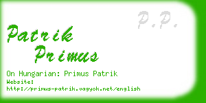 patrik primus business card